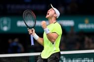 Dominik Koepfer at the 2021 Rolex Paris Masters.